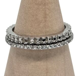 2 Elegant Sterling Silver Stacked Rings